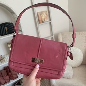 Coach shoulder bag: Raspberry pink, silver hardware